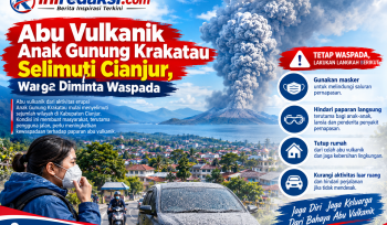 Abu Vulkanik Anak Gunung Krakatau Selimuti Cianjur, Warga Diminta Waspada